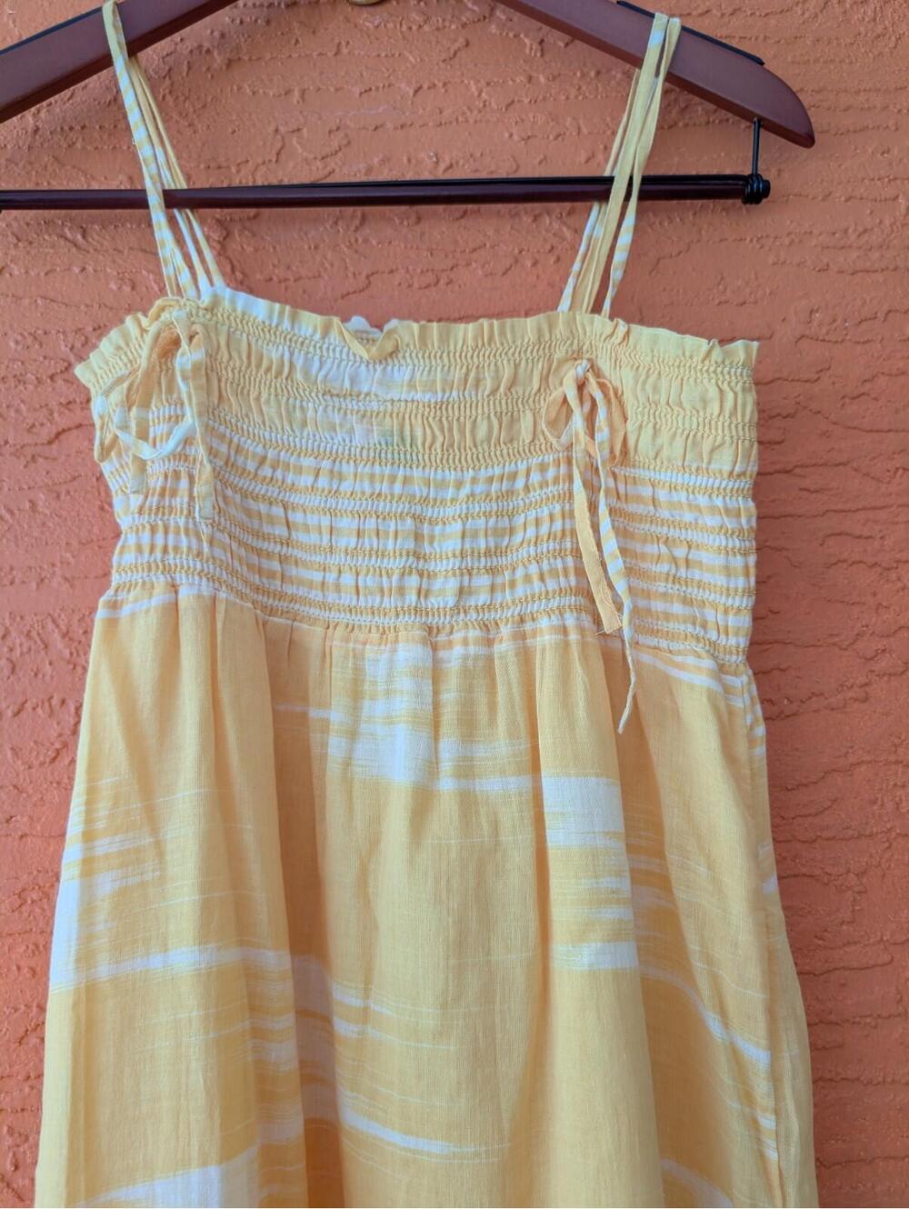 Roxy Yellow and White Tie-Dye Maxi Sundress - Picture 3 of 9